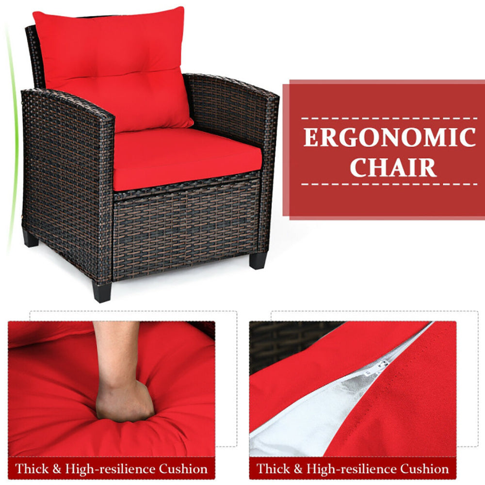 3 Pieces Weather Resistant Patio Furniture Set With Washable Cushion