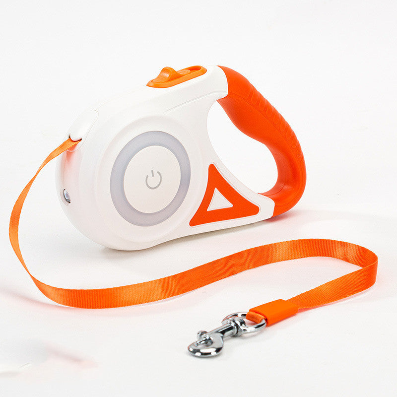 Retractable Leash And Dog Collar Spotlight Automatic Traction Rope For Small Medium Dogs