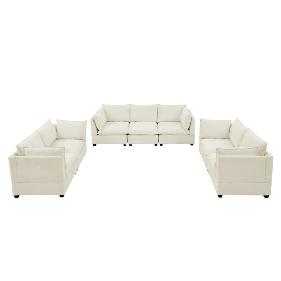 3-Piece Chenille Fabric Living Room Furniture