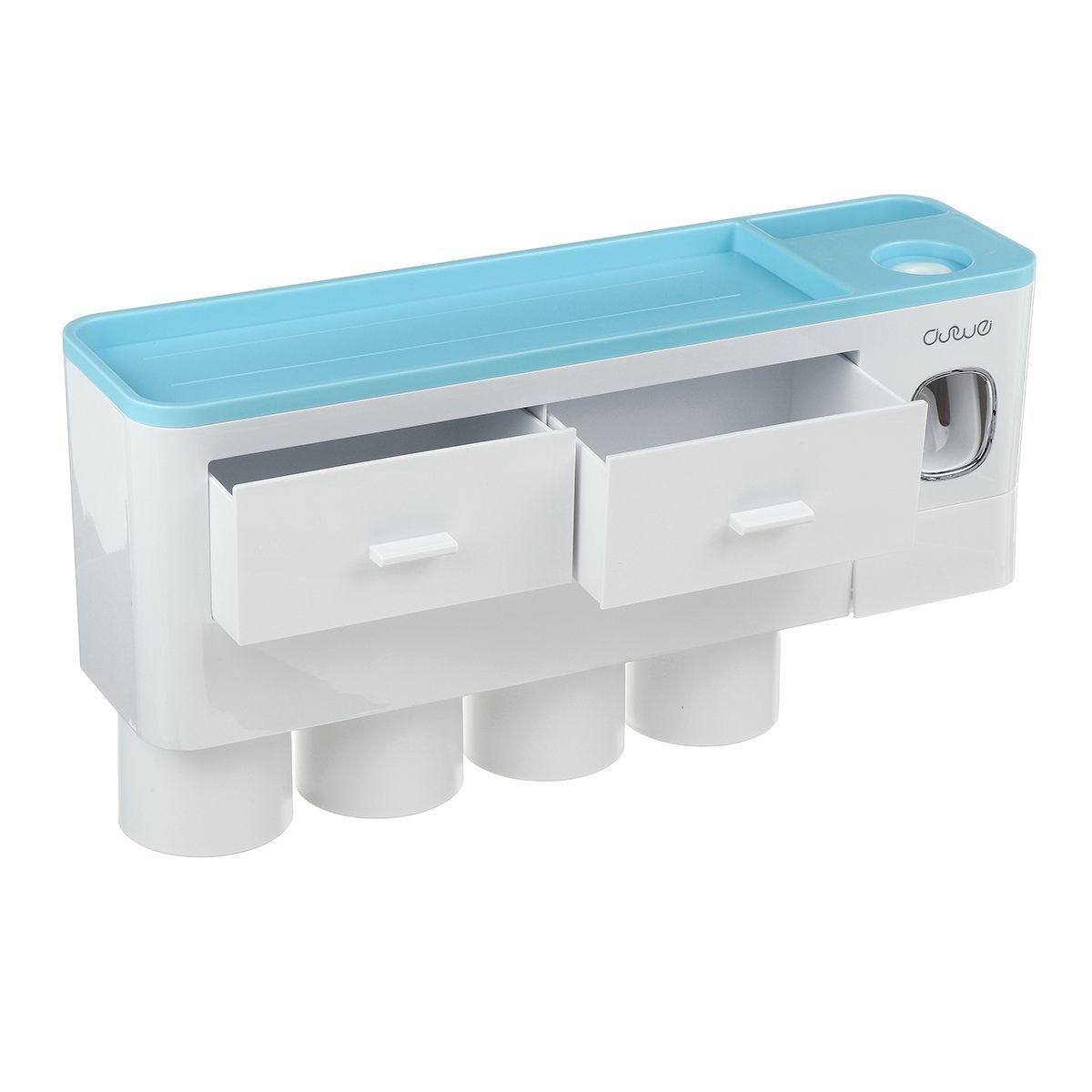 Hanging Magnetic Toothbrush Holder Single Drawer Storage Rack With Toothpaste Squeezer Toiletry Set