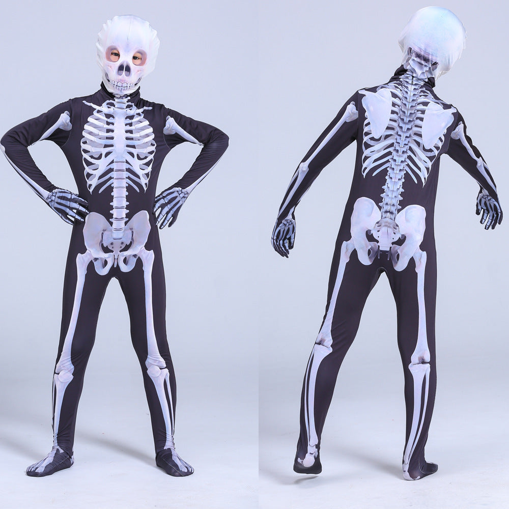 kids S M L and Adult XS S M L Halloween Skeleton Costume
