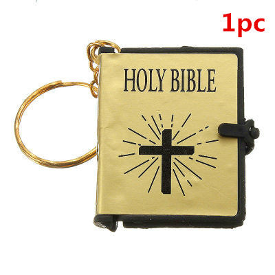 Mini English HOLY BIBLE Key Chains Readable Bible Christian Keyrings Car Key Chains