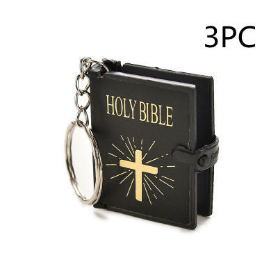 Mini English HOLY BIBLE Key Chains Readable Bible Christian Keyrings Car Key Chains