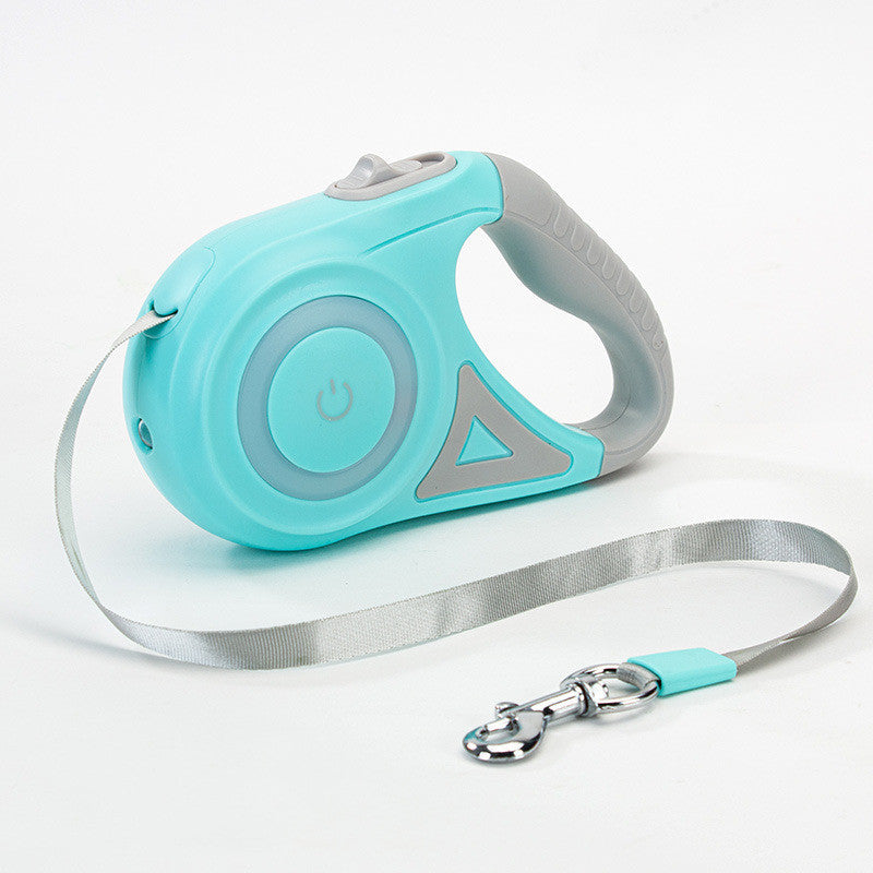 Retractable Leash And Dog Collar Spotlight Automatic Traction Rope For Small Medium Dogs