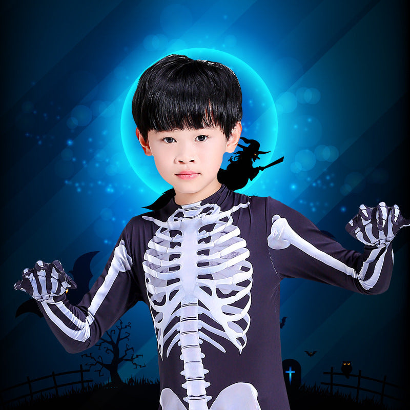 kids S M L and Adult XS S M L Halloween Skeleton Costume