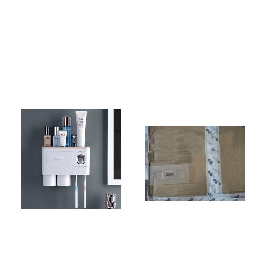 Hanging Magnetic Toothbrush Holder Single Drawer Storage Rack With Toothpaste Squeezer Toiletry Set