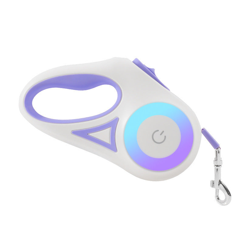 Retractable Leash And Dog Collar Spotlight Automatic Traction Rope For Small Medium Dogs