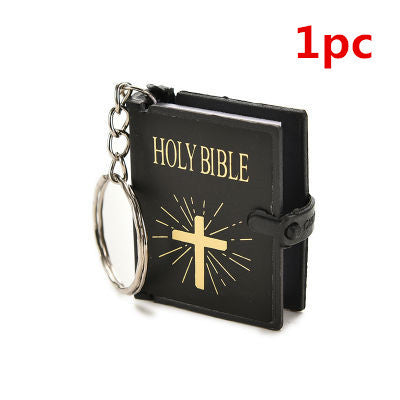 Mini English HOLY BIBLE Key Chains Readable Bible Christian Keyrings Car Key Chains