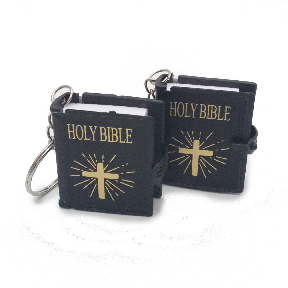 Mini English HOLY BIBLE Key Chains Readable Bible Christian Keyrings Car Key Chains