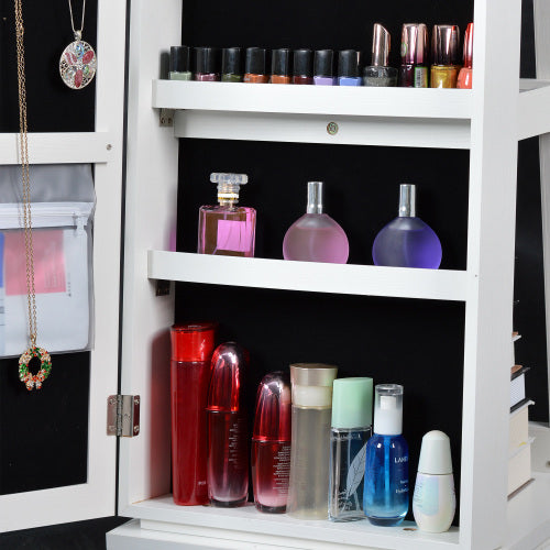 Full Body Mirror Rotating Jewelry Cabinet