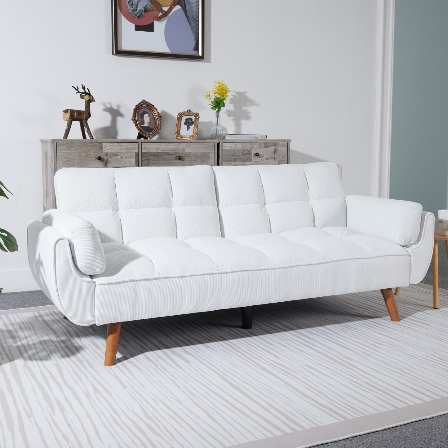 Corduroy Sofa Becomes Sofa Bed