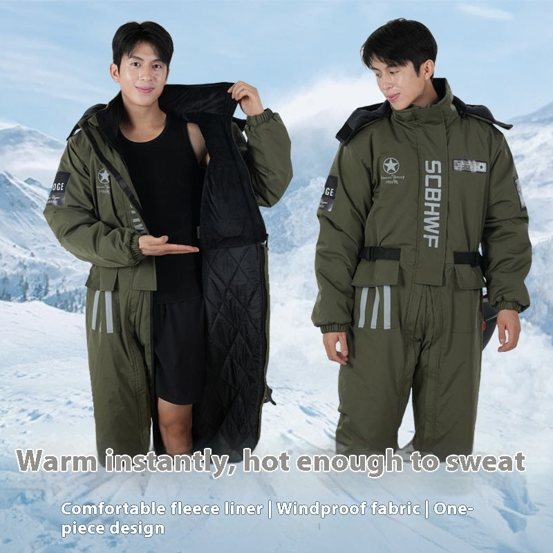 S/M/L Durable Winter Outdoors Cold-proof Cycling One-piece Clothes