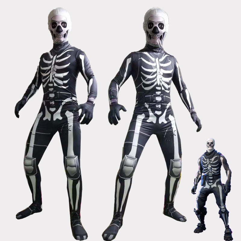 kids S M L and Adult XS S M L Halloween Skeleton Costume