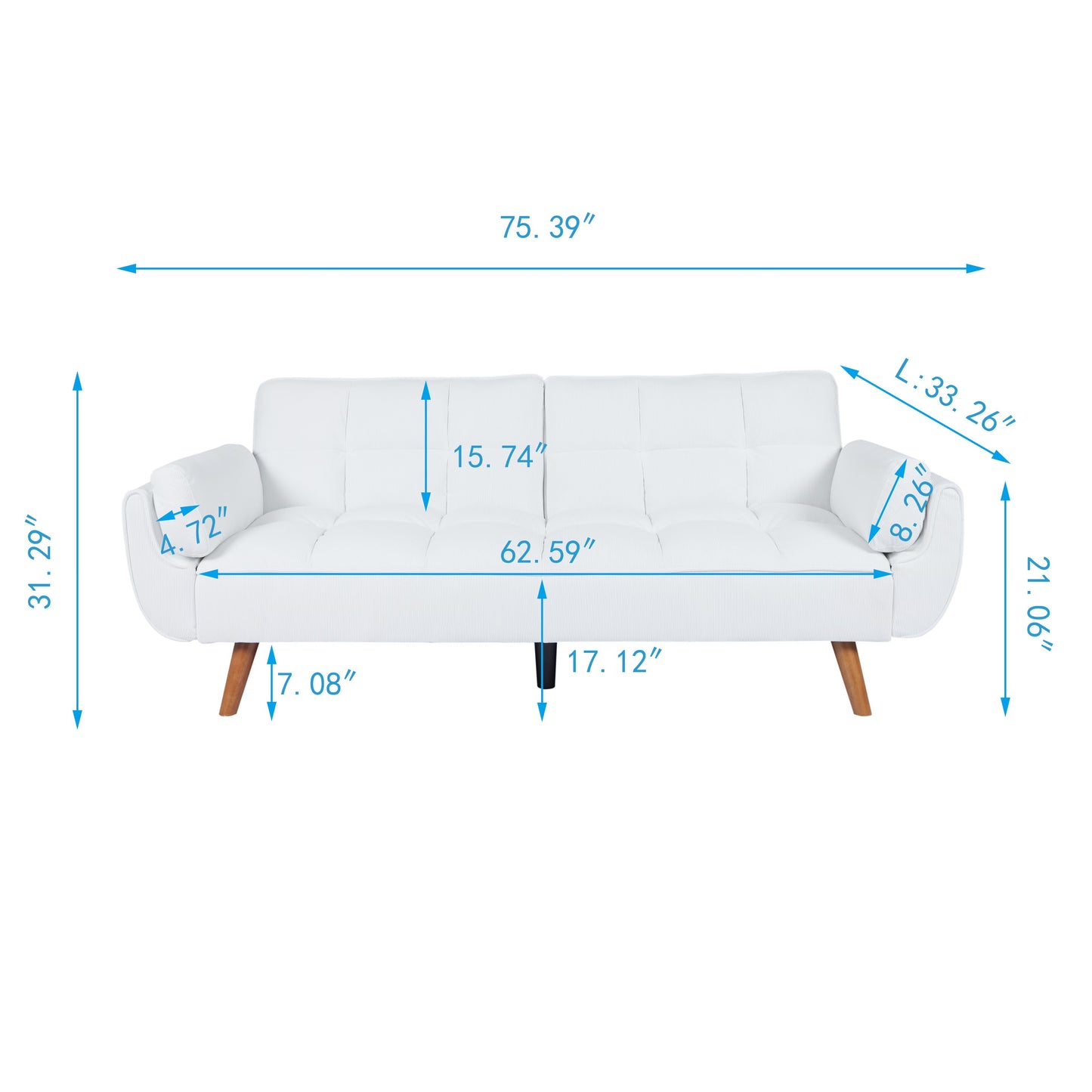 Corduroy Sofa Becomes Sofa Bed