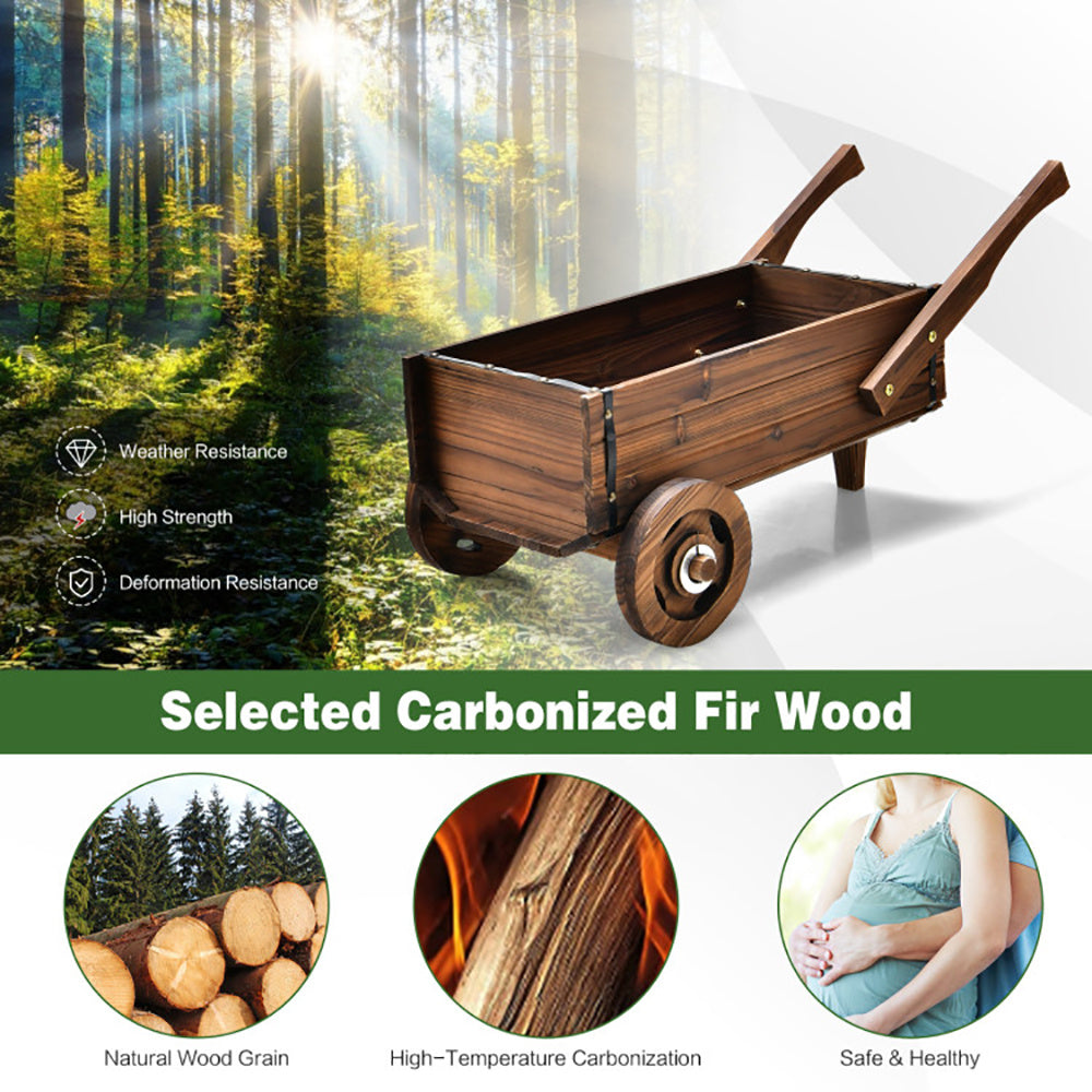 Wooden Wagon Planter Cart