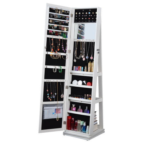 Full Body Mirror Rotating Jewelry Cabinet