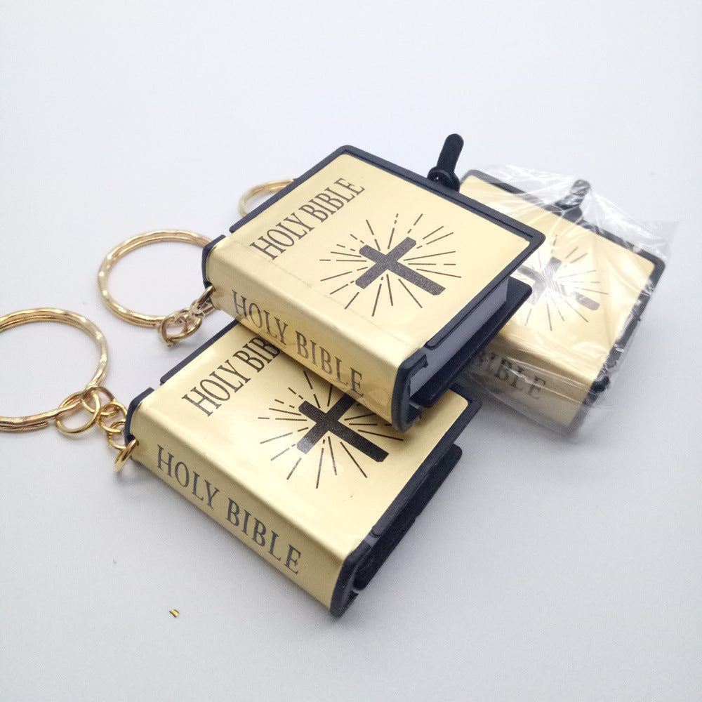 Mini English HOLY BIBLE Key Chains Readable Bible Christian Keyrings Car Key Chains