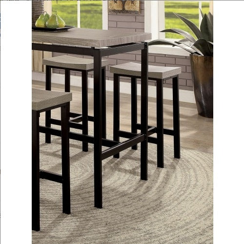 5 Pc Counter Chairs and Table in Black Gray