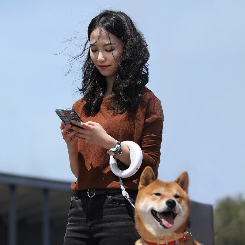 Circle Dog Leash, with nightlight for night dog walk