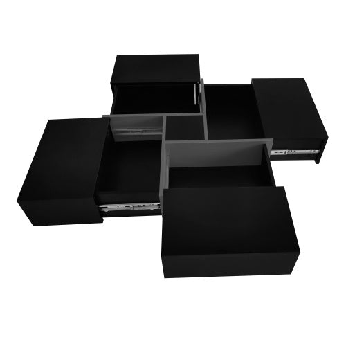 Sleek Coffee Table With 4 Hidden Storage Compartments