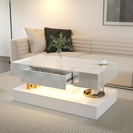 Minimalist Coffee Table Living Room Furniture with LED Lights