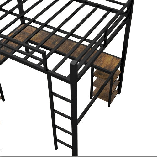 Full Mattress Loft Bed With Ladder And Guardrails
