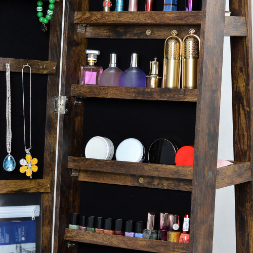 Full Body Mirror Rotating Jewelry Cabinet