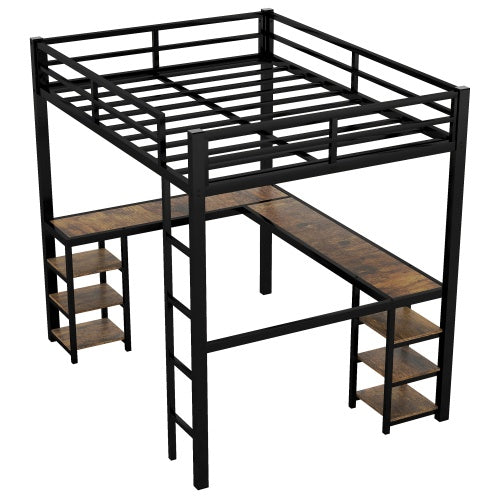 Full Mattress Loft Bed With Ladder And Guardrails