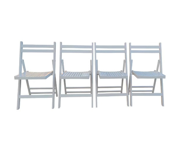 Four Slatted Wood Folding Special Event Chairs