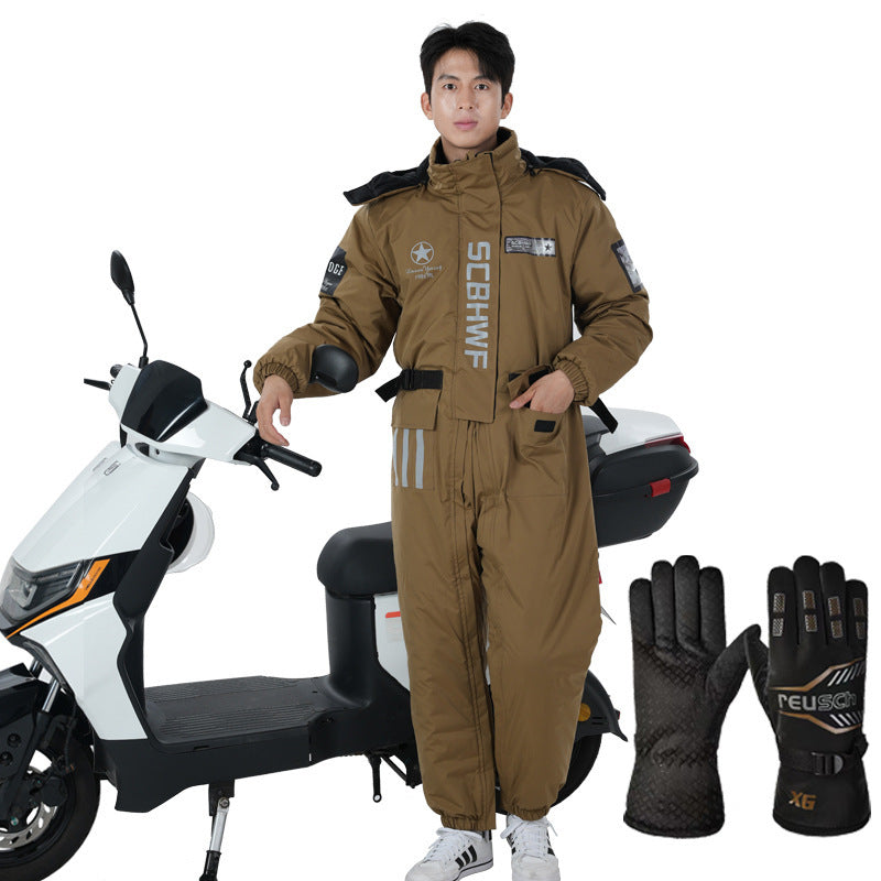 S/M/L Durable Winter Outdoors Cold-proof Cycling One-piece Clothes