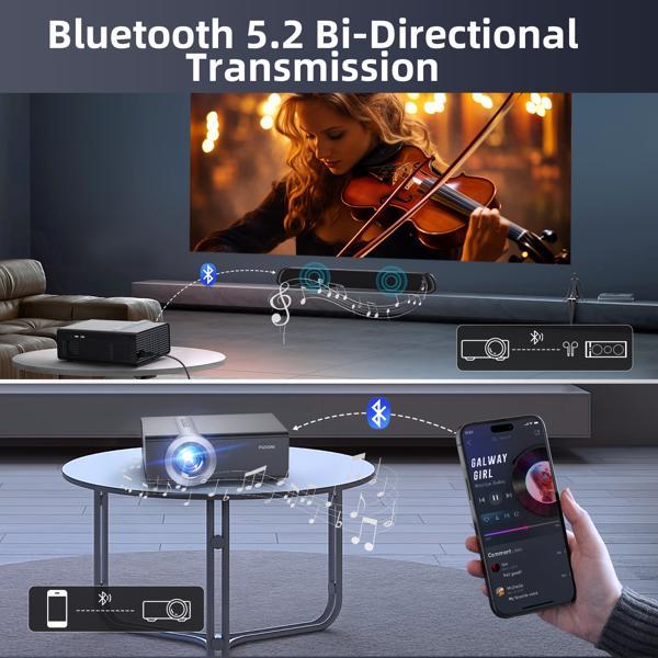 Projector for outdoor/indoor WiFi And Bluetooth