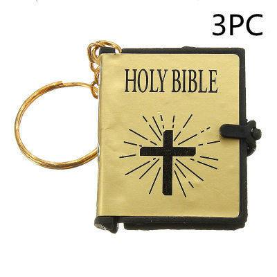 Mini English HOLY BIBLE Key Chains Readable Bible Christian Keyrings Car Key Chains