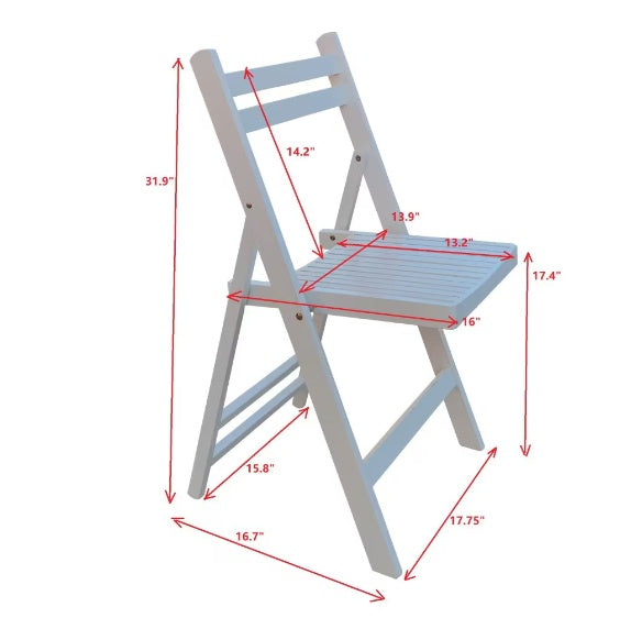 Four Slatted Wood Folding Special Event Chairs