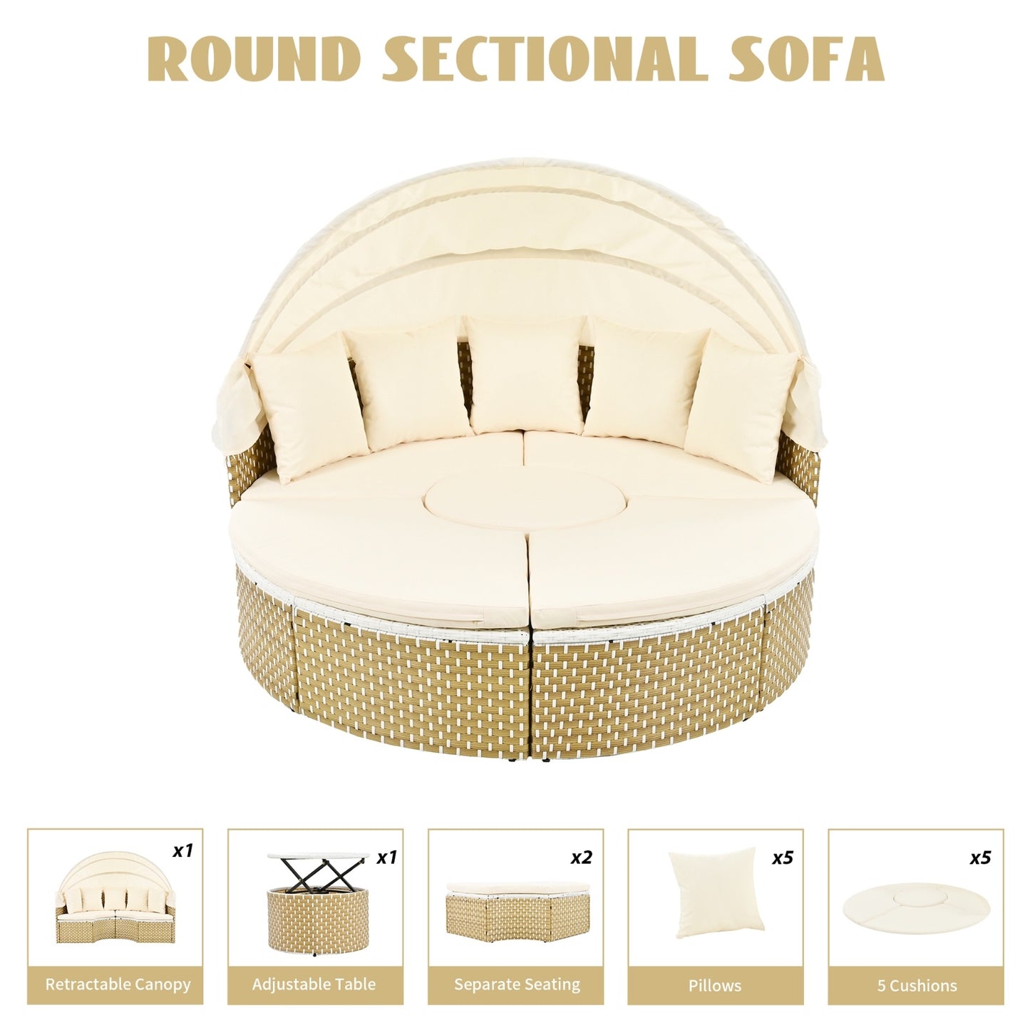 Patio Round Outdoor Daybed