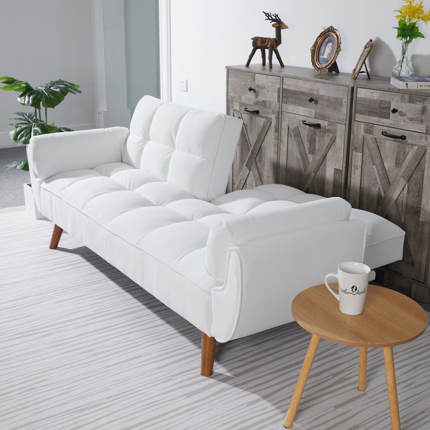 Corduroy Sofa Becomes Sofa Bed