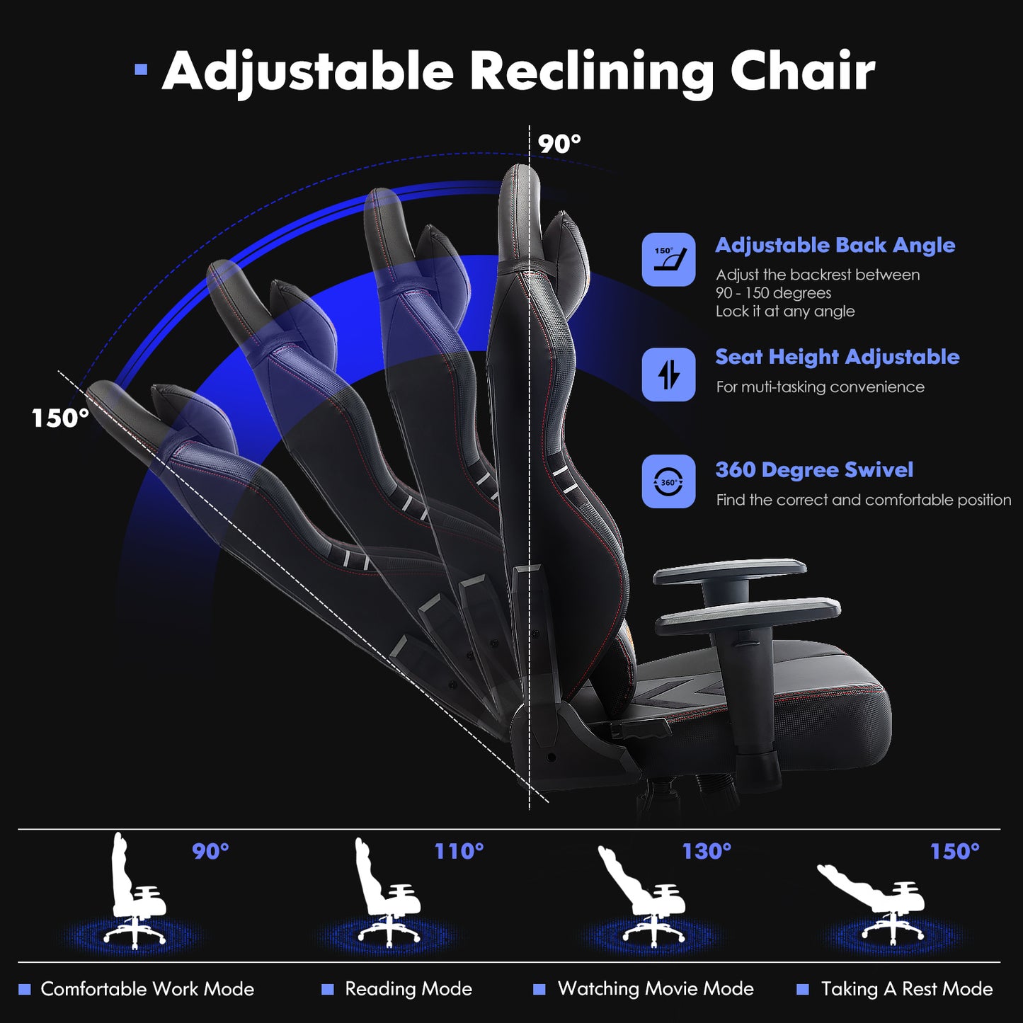 Comfortable Gaming Racing Bucket Seat