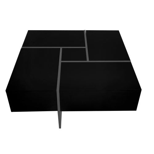 Sleek Coffee Table With 4 Hidden Storage Compartments