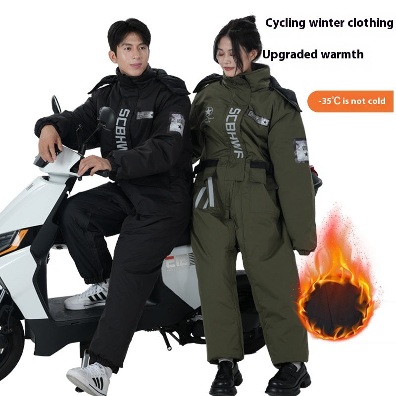 S/M/L Durable Winter Outdoors Cold-proof Cycling One-piece Clothes