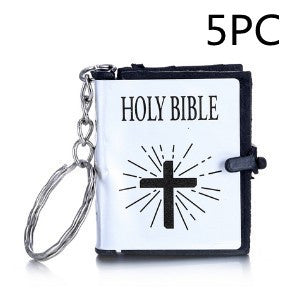 Mini English HOLY BIBLE Key Chains Readable Bible Christian Keyrings Car Key Chains