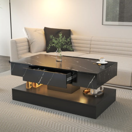 Minimalist Coffee Table Living Room Furniture with LED Lights