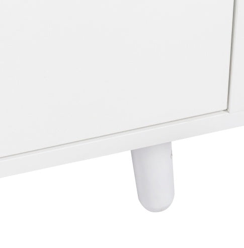 Kitchen Freestanding Pantry Cabinets Cupboard With 4 Doors, 4 Drawers & Microwave Shelf, White