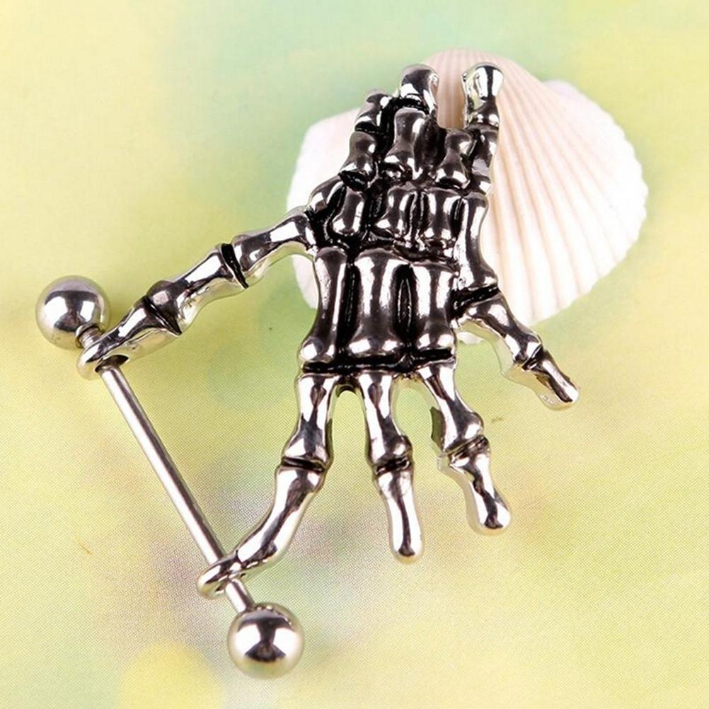 Skeleton Hand Piercing Bar Ear ring