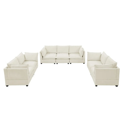 3-Piece Chenille Fabric Living Room Furniture