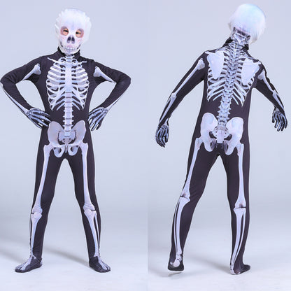 kids S M L and Adult XS S M L Halloween Skeleton Costume