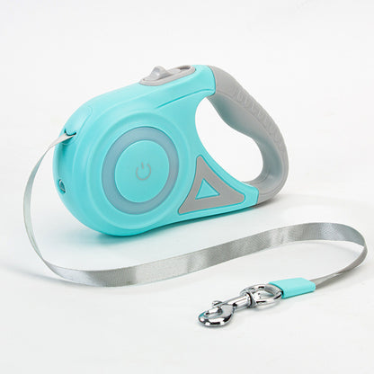 Retractable Leash And Dog Collar Spotlight Automatic Traction Rope For Small Medium Dogs