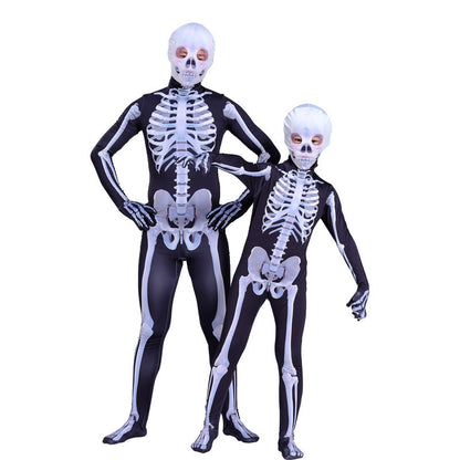 kids S M L and Adult XS S M L Halloween Skeleton Costume