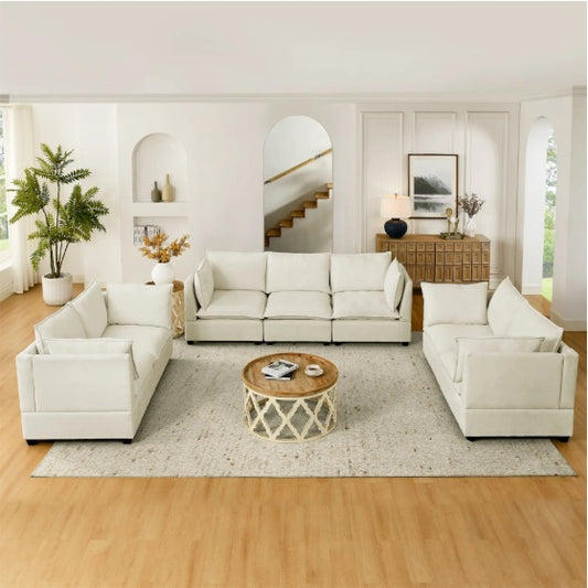 3-Piece Chenille Fabric Living Room Furniture