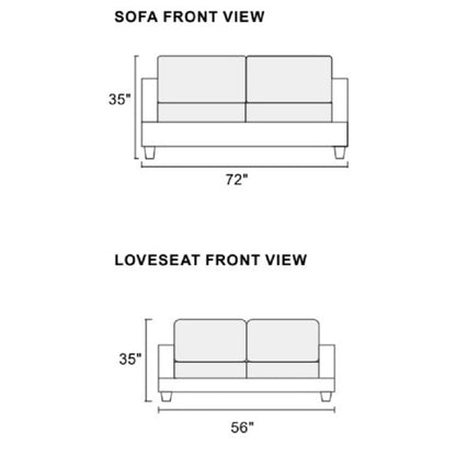 2pc Sofa Set in Black Tufted with Pillows
