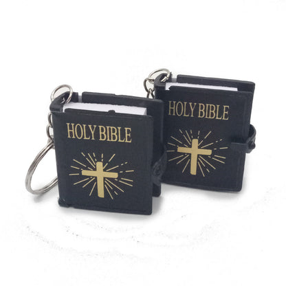 Mini English HOLY BIBLE Key Chains Readable Bible Christian Keyrings Car Key Chains