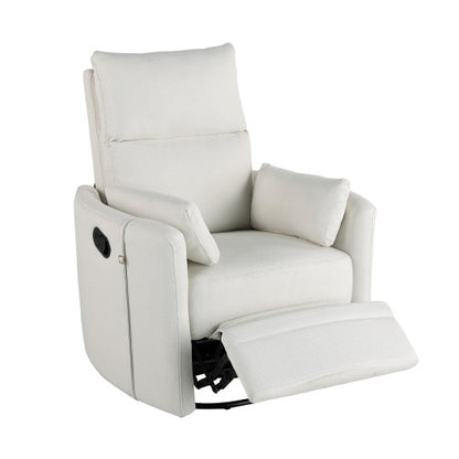 Upholstered Swivel Recliner Rocker With Two Removable Pillows